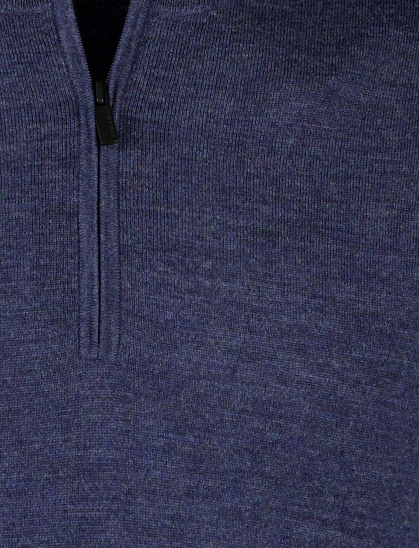 Thomas Maine merinowollen trui gemeleerd donkerblauw effen