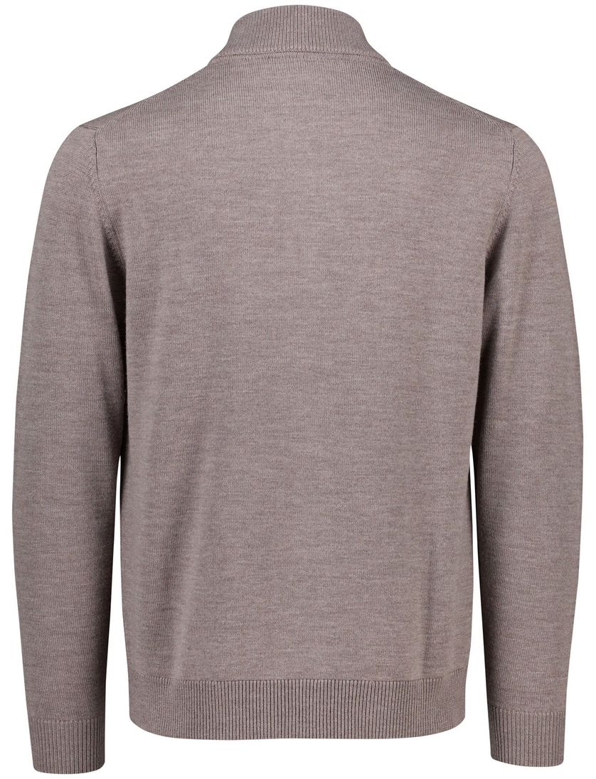 Thomas Maine vest gebreid merinowol taupe