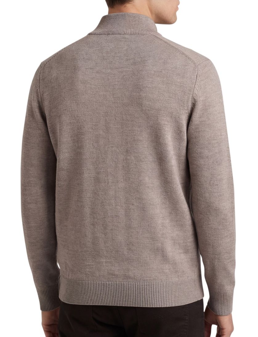 Thomas Maine vest gebreid merinowol taupe