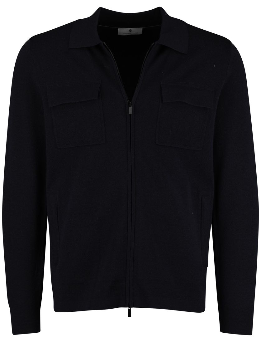 Thomas Maine vest donkerblauw met dubbele borstzak