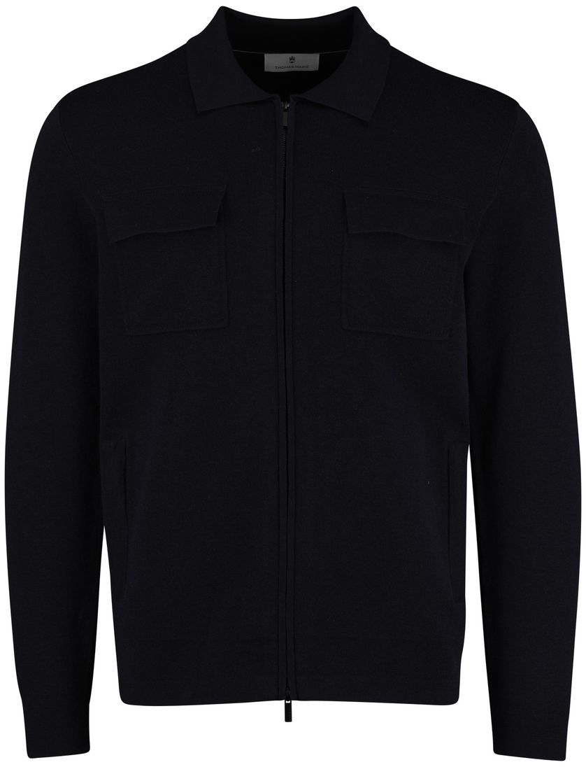 Thomas Maine vest donkerblauw met dubbele borstzak