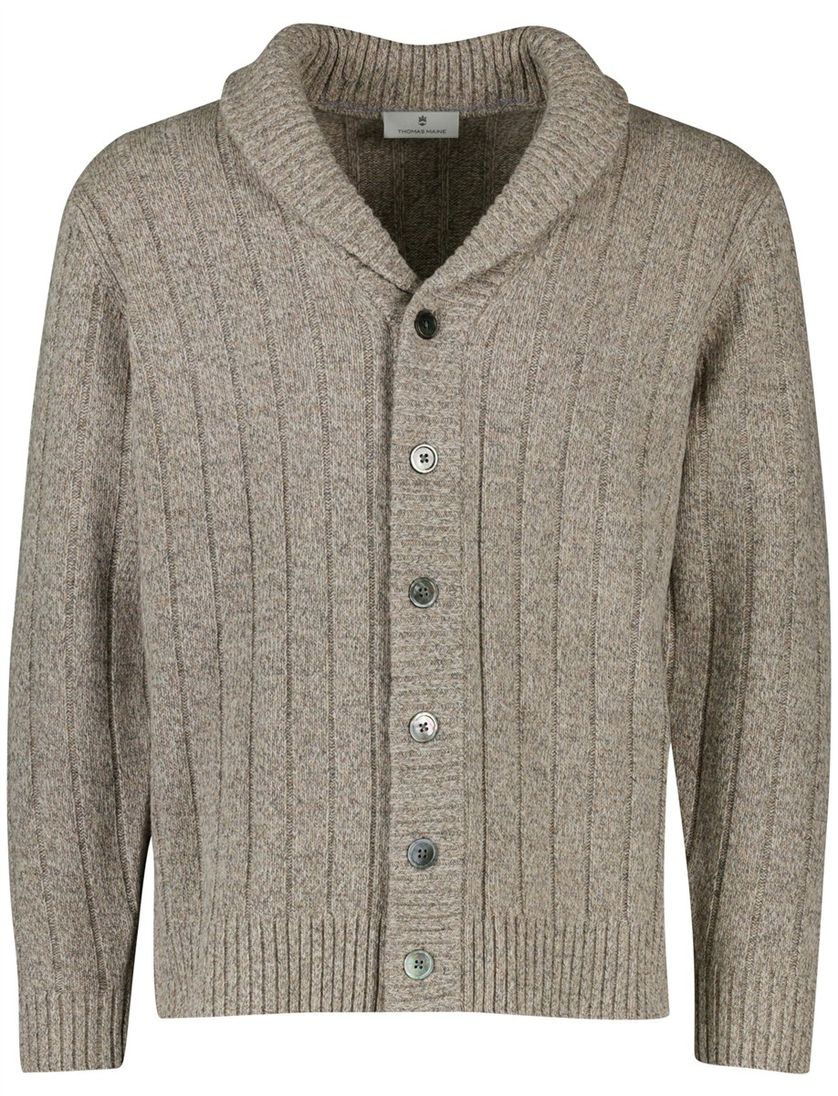 Thomas Maine gebreid vest beige