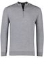 Thomas Maine half zip trui grijs effen merinowol