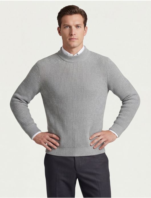 Thomas Maine turtleneck gebreide trui grijs