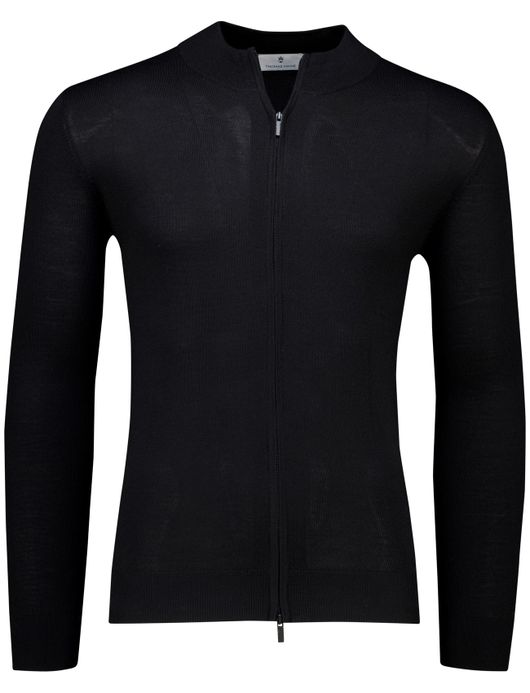 Thomas Maine vest zwart merinowol