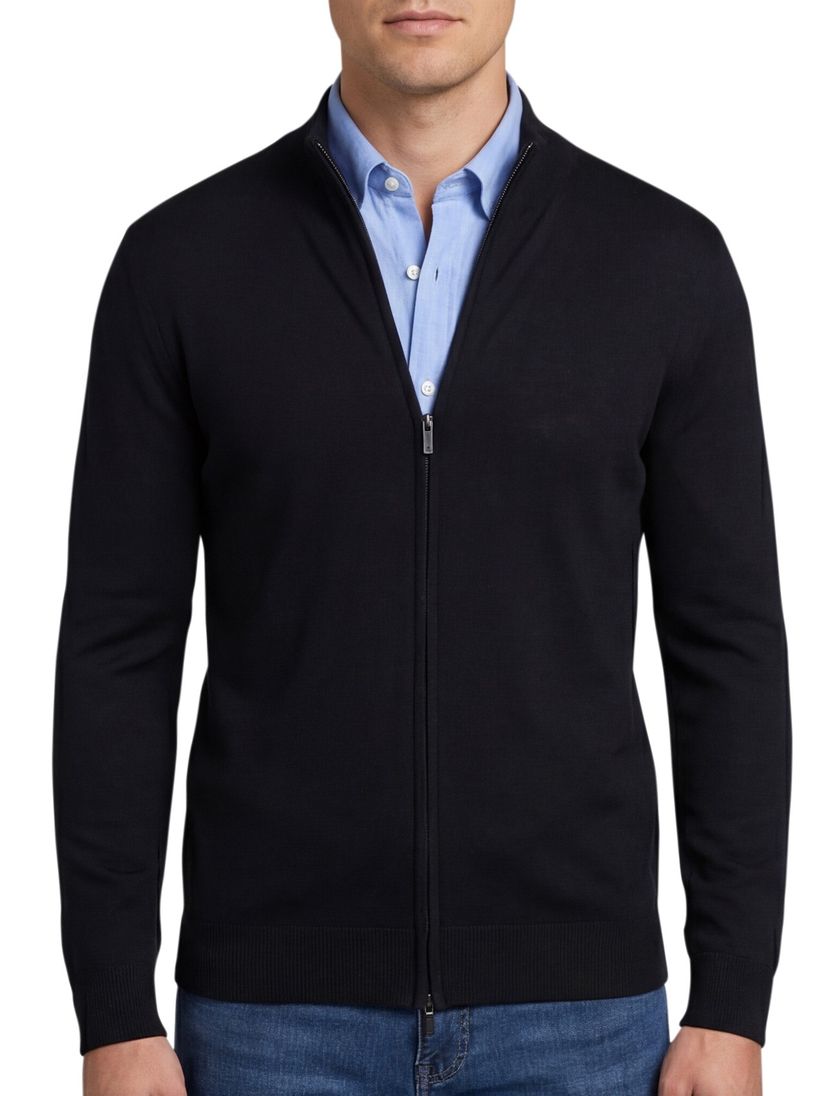 Thomas Maine vest zwart effen normale fit