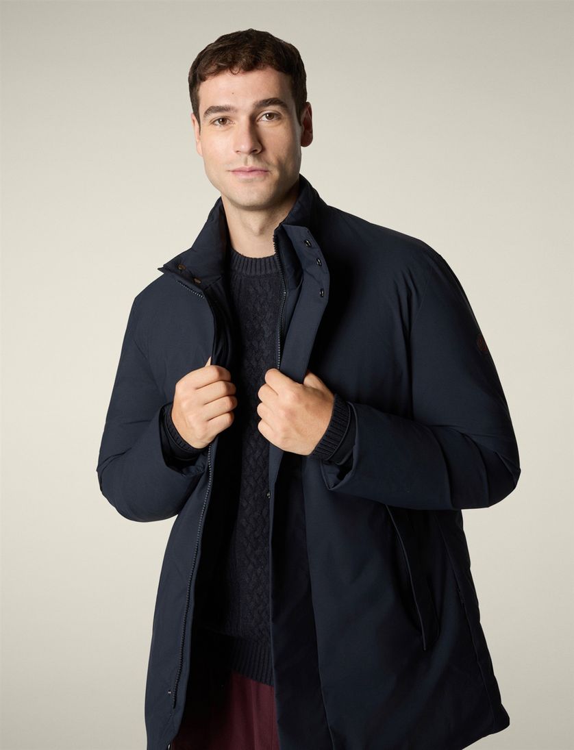 Winterjas Save the duck donkerblauw een borstzak