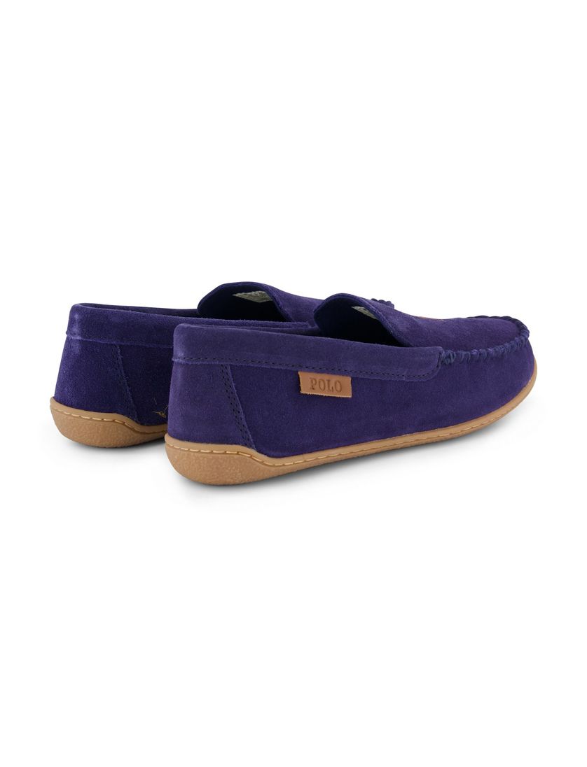 Polo Ralph Lauren pantoffels suede donkerblauw laag