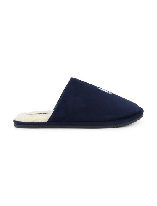 Polo Ralph Lauren pantoffels donkerblauw suede effen