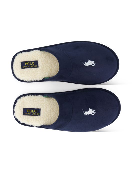 Polo Ralph Lauren pantoffels donkerblauw suede effen