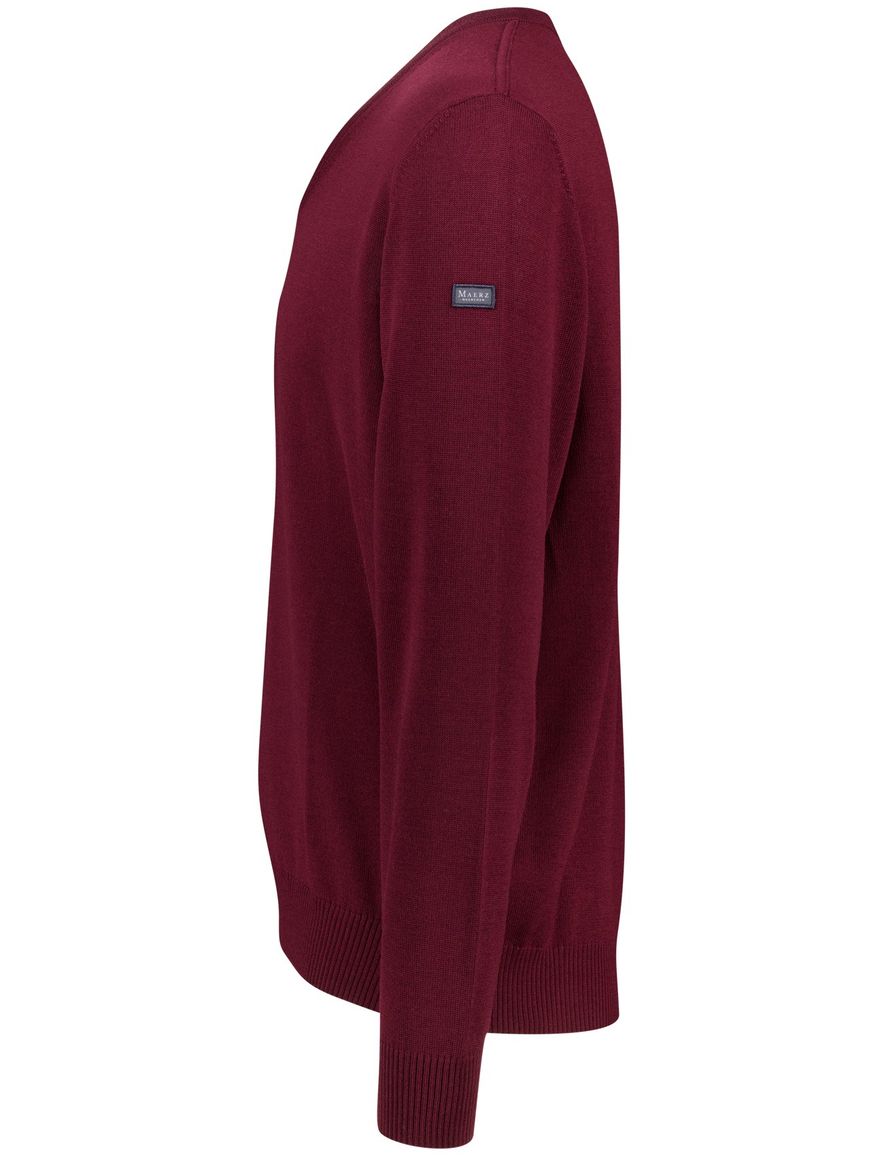 Maerz v-hals trui rood merinowol