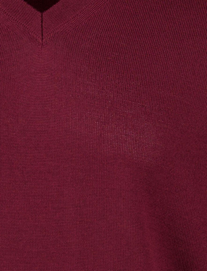 Maerz v-hals trui rood merinowol