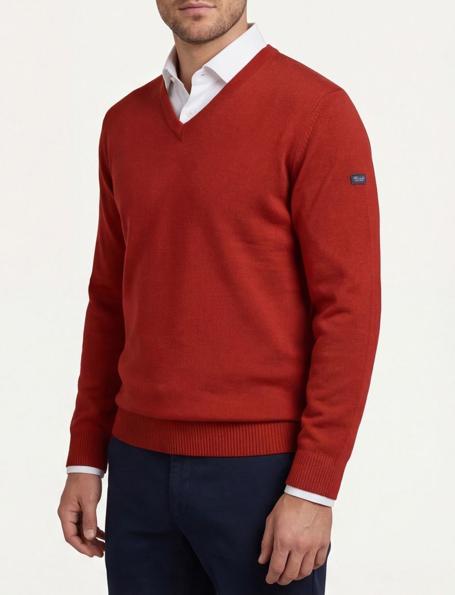 Maerz v-hals trui oranje