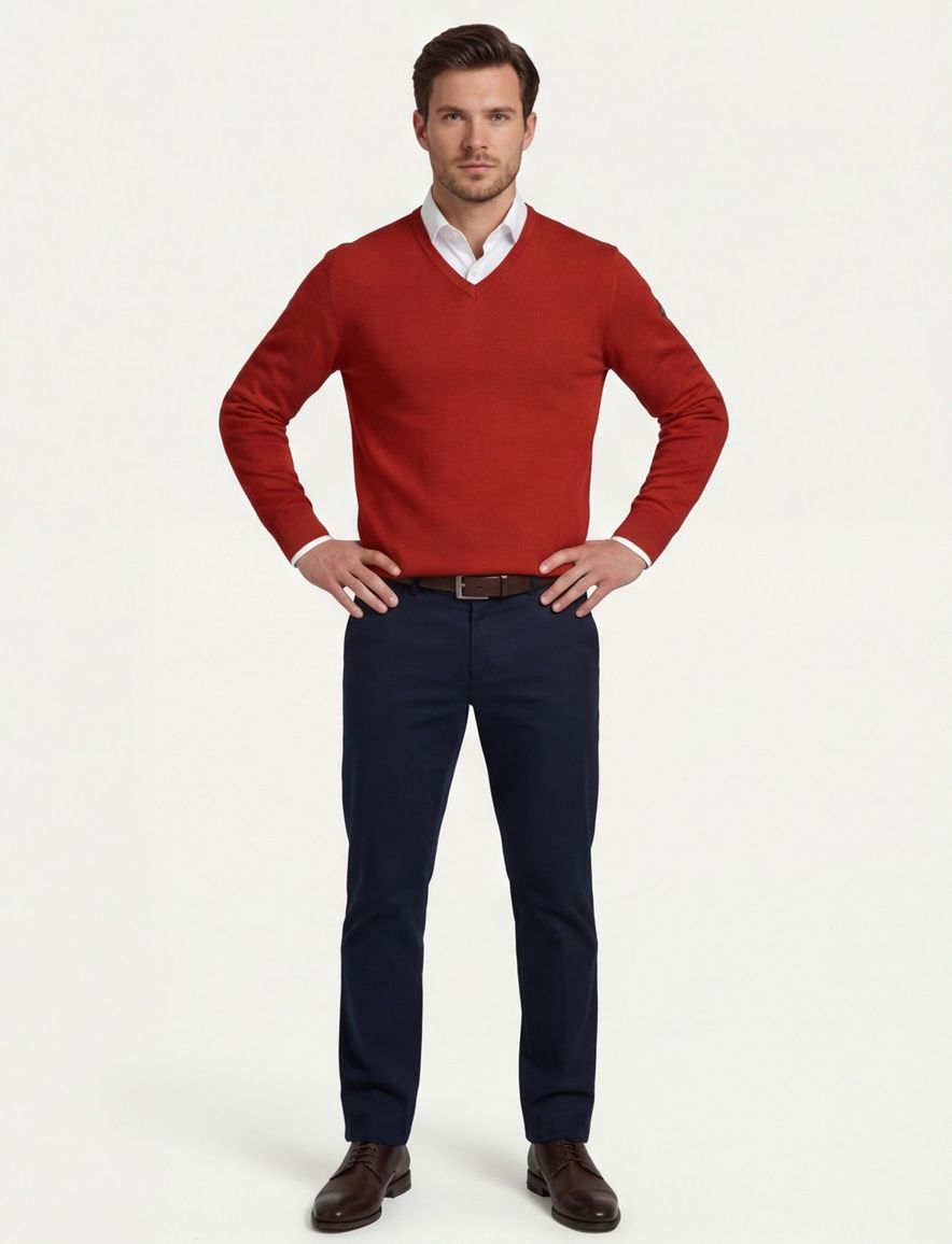 Maerz v-hals trui oranje