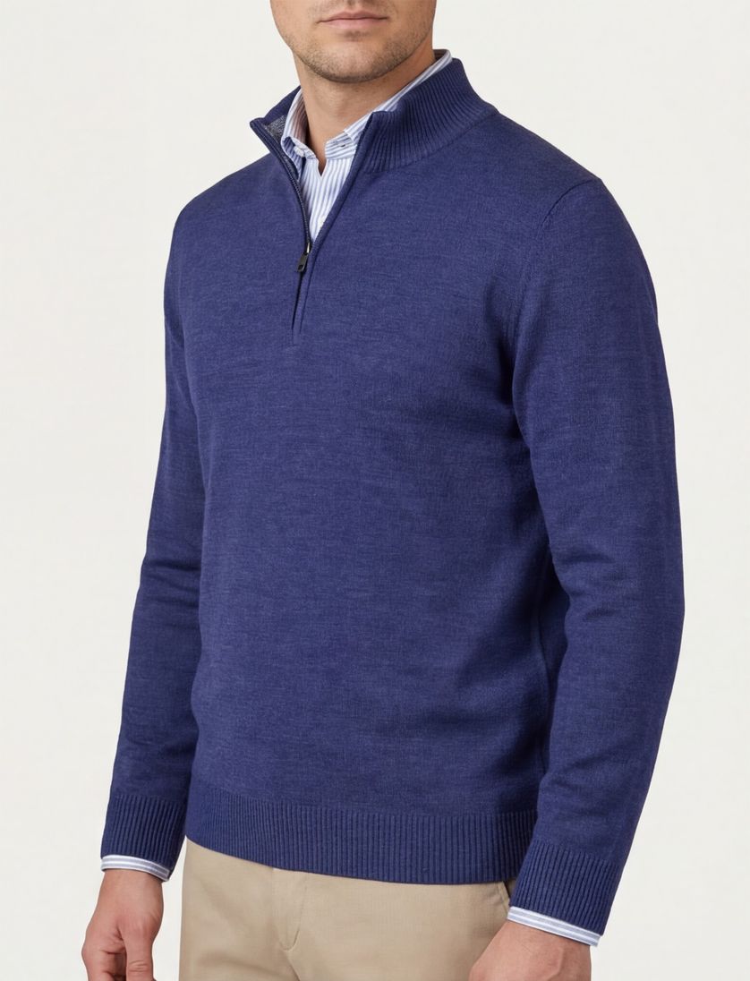 trui Maerz donkerblauw 100% merinowol