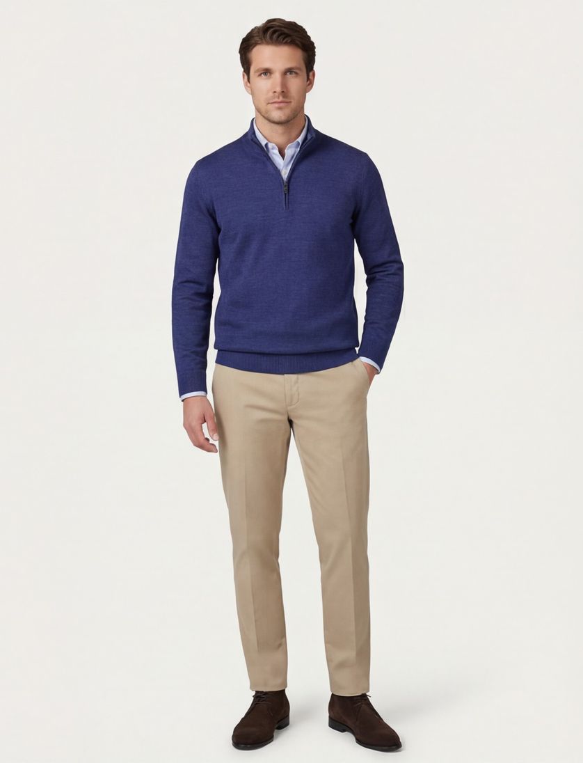 trui Maerz donkerblauw 100% merinowol