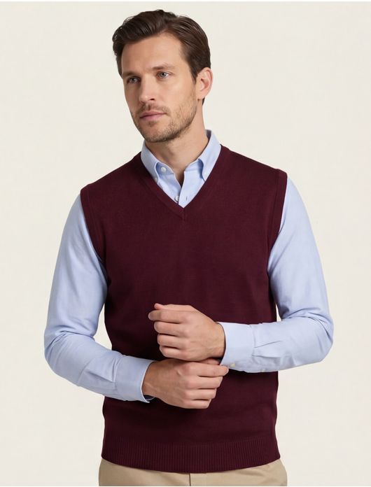 Maerz slipover scheerwol bordeaux