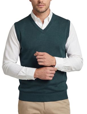 Maerz Maerz slipover groen effen wol