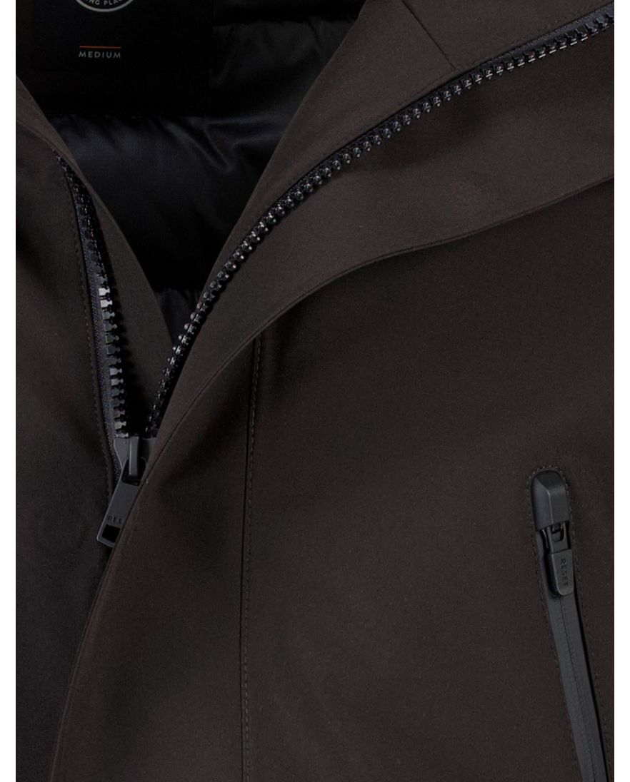 Reset winterjas zwart met capuchon