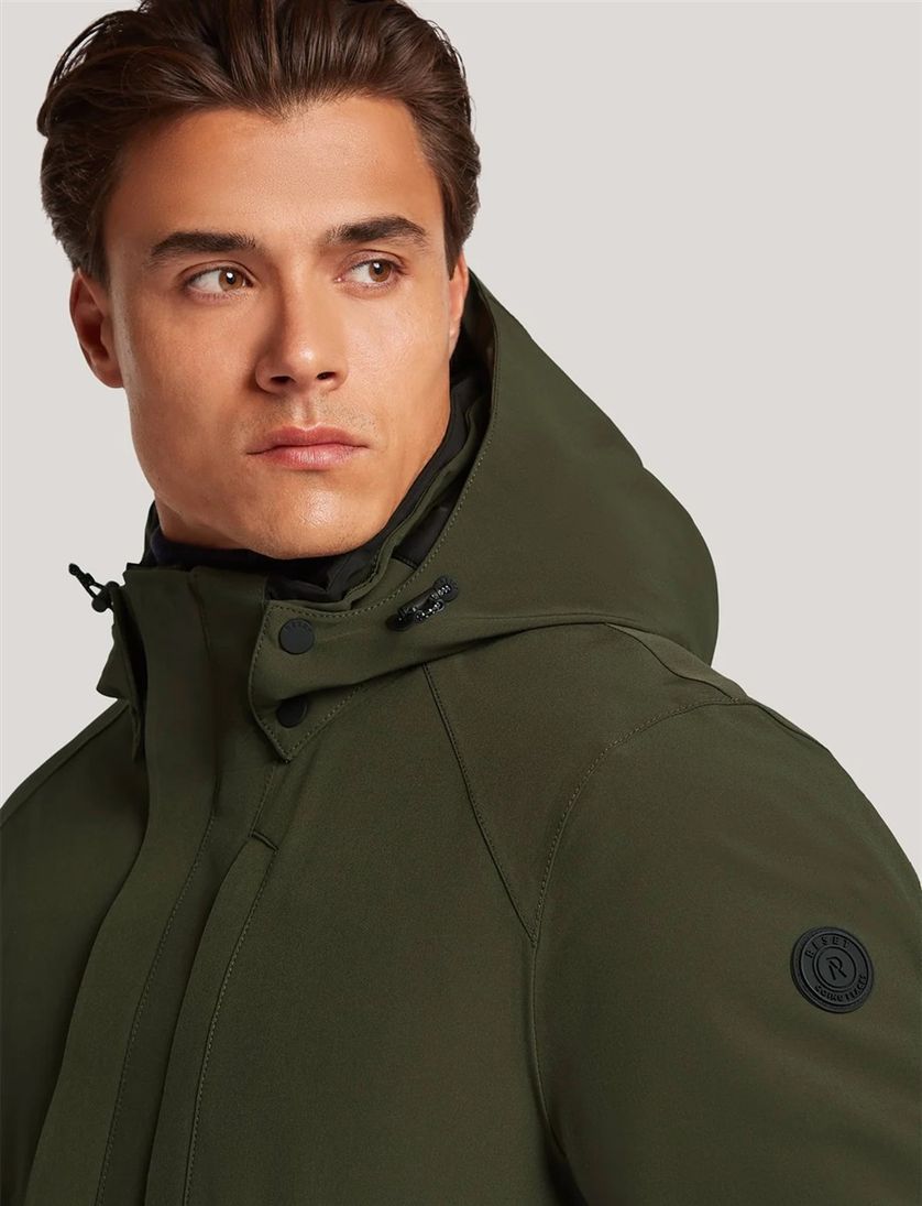 Winterjas Reset Stratford groen afneembare capuchon