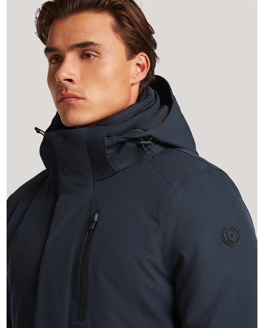 Reset Charleston winterjas donkerblauw halflang