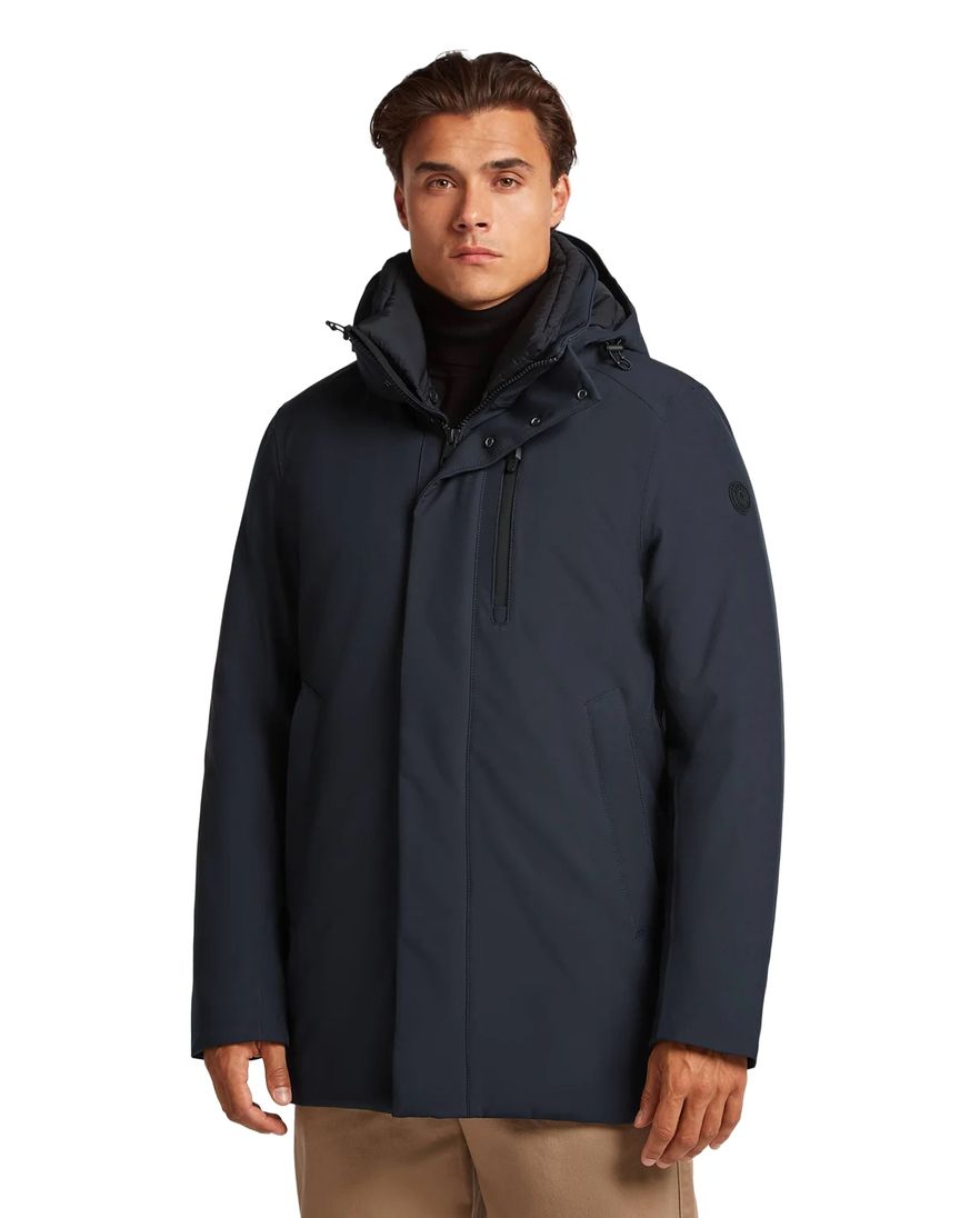 Reset Charleston winterjas donkerblauw halflang