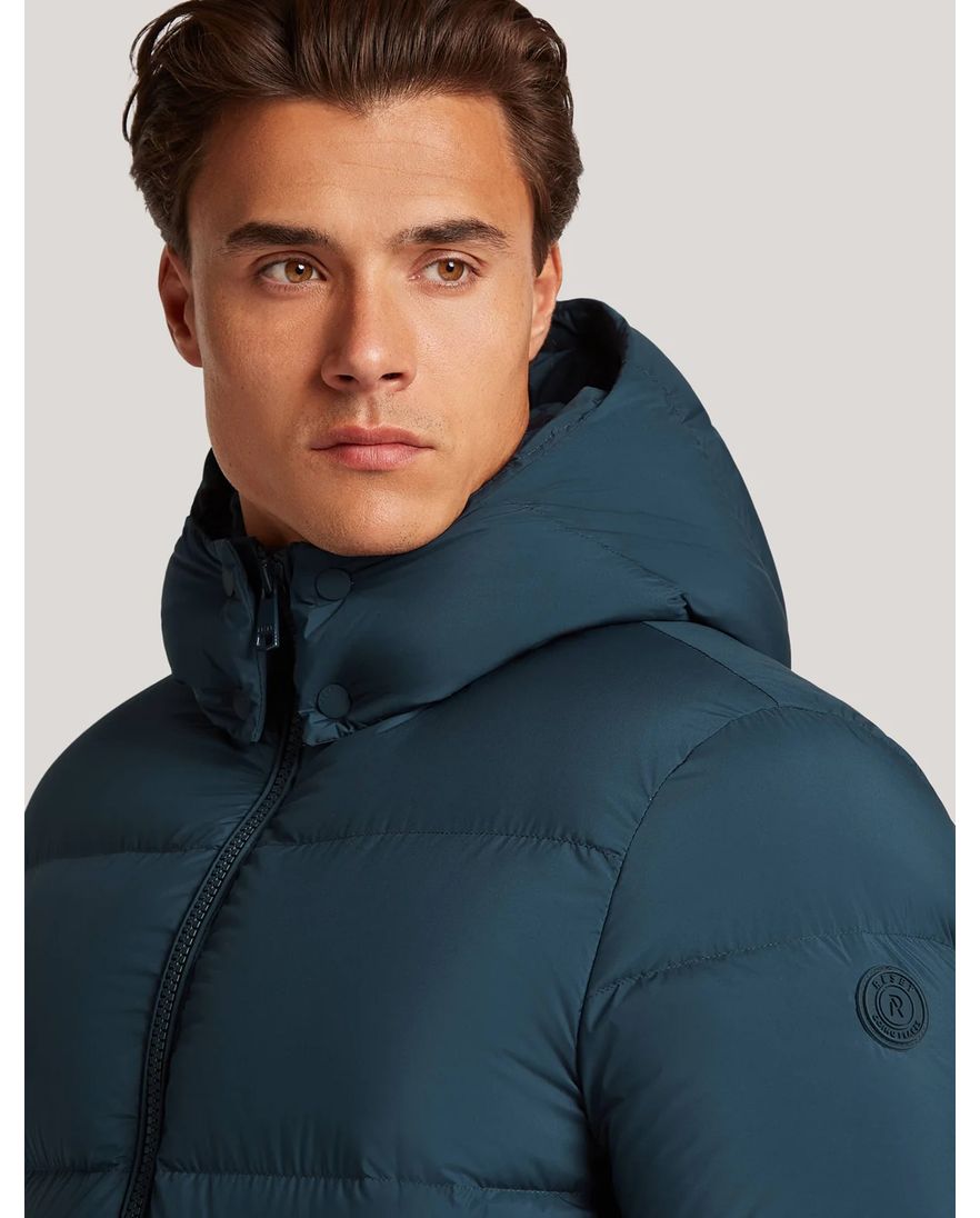 Reset Salmi winterjas blauw afneembare capuchon puffer