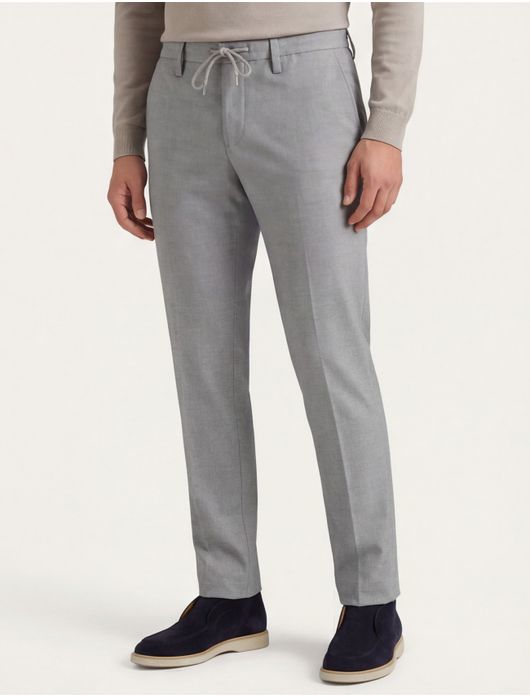 Alberto Jump slim fit pantalon lichtgrijs