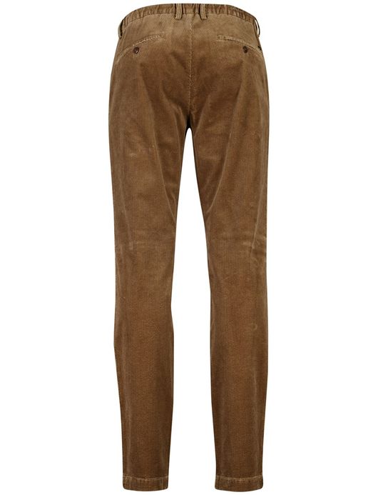 Alberto broek effen bruin structuur slim fit katoen