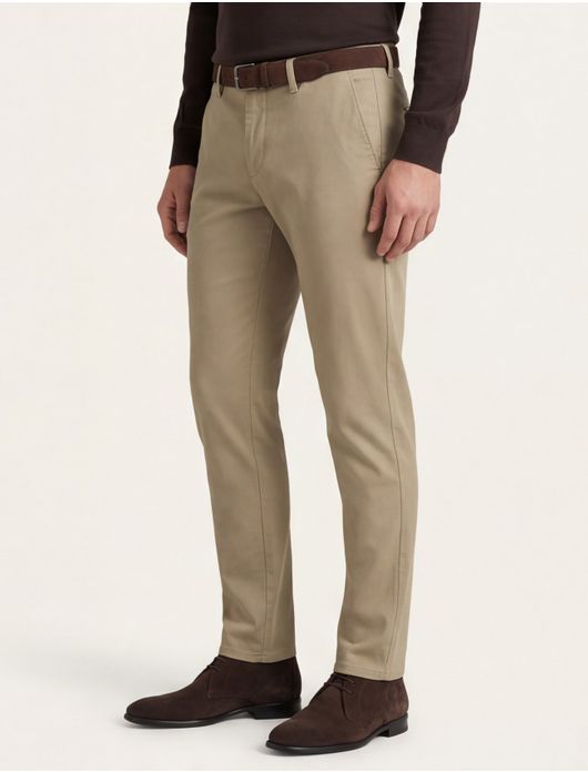 Alberto slim fit pantalon katoen beige