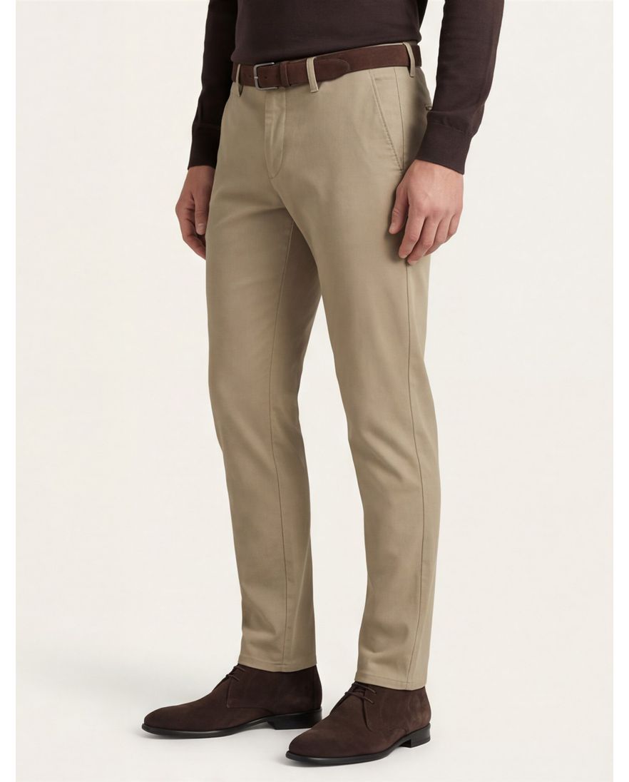 Alberto slim fit pantalon katoen beige