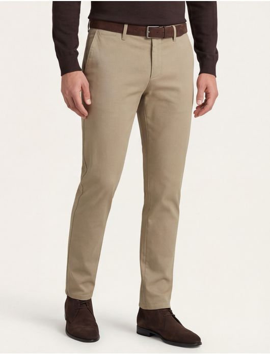 Alberto slim fit pantalon katoen beige