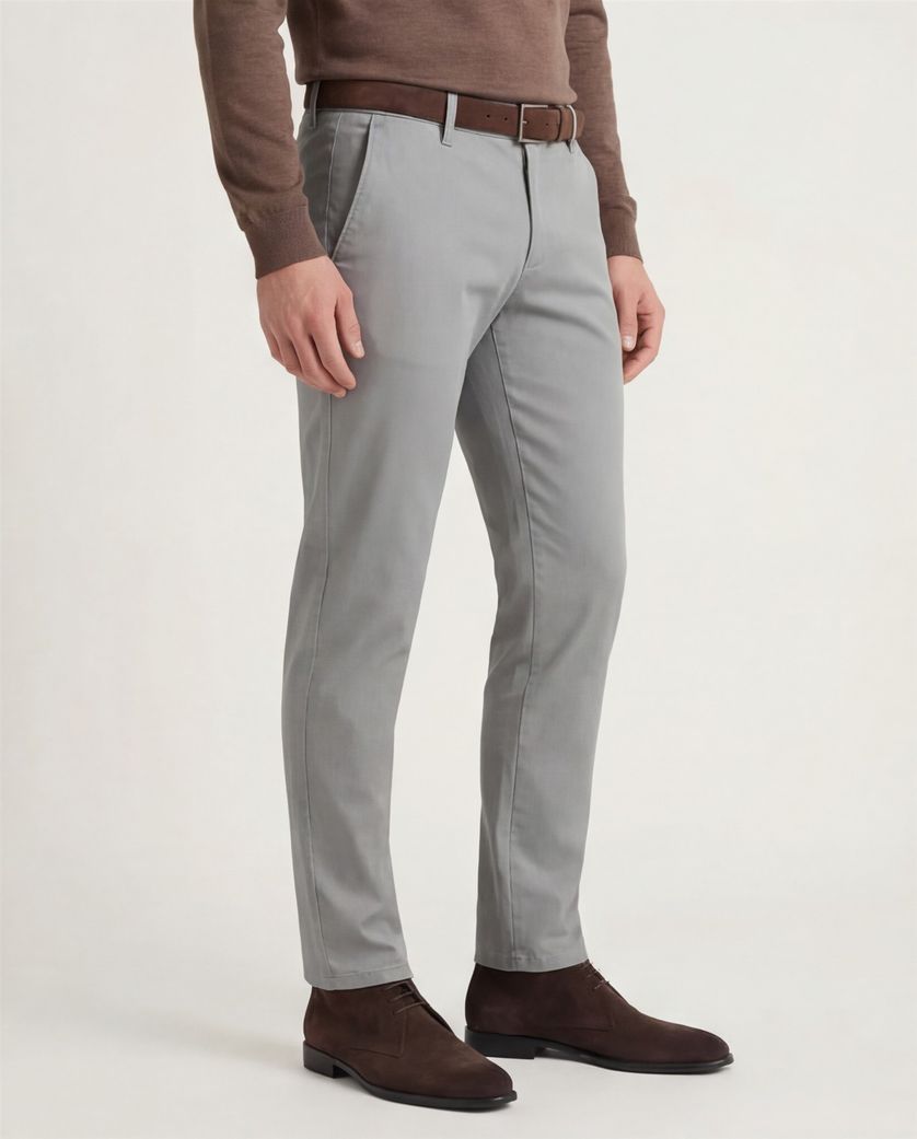 Alberto Rob katoenen chino grijs stretch