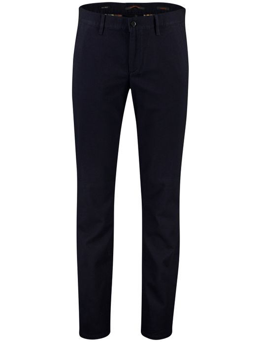 Alberto broek effen donkerblauw slim fit katoen