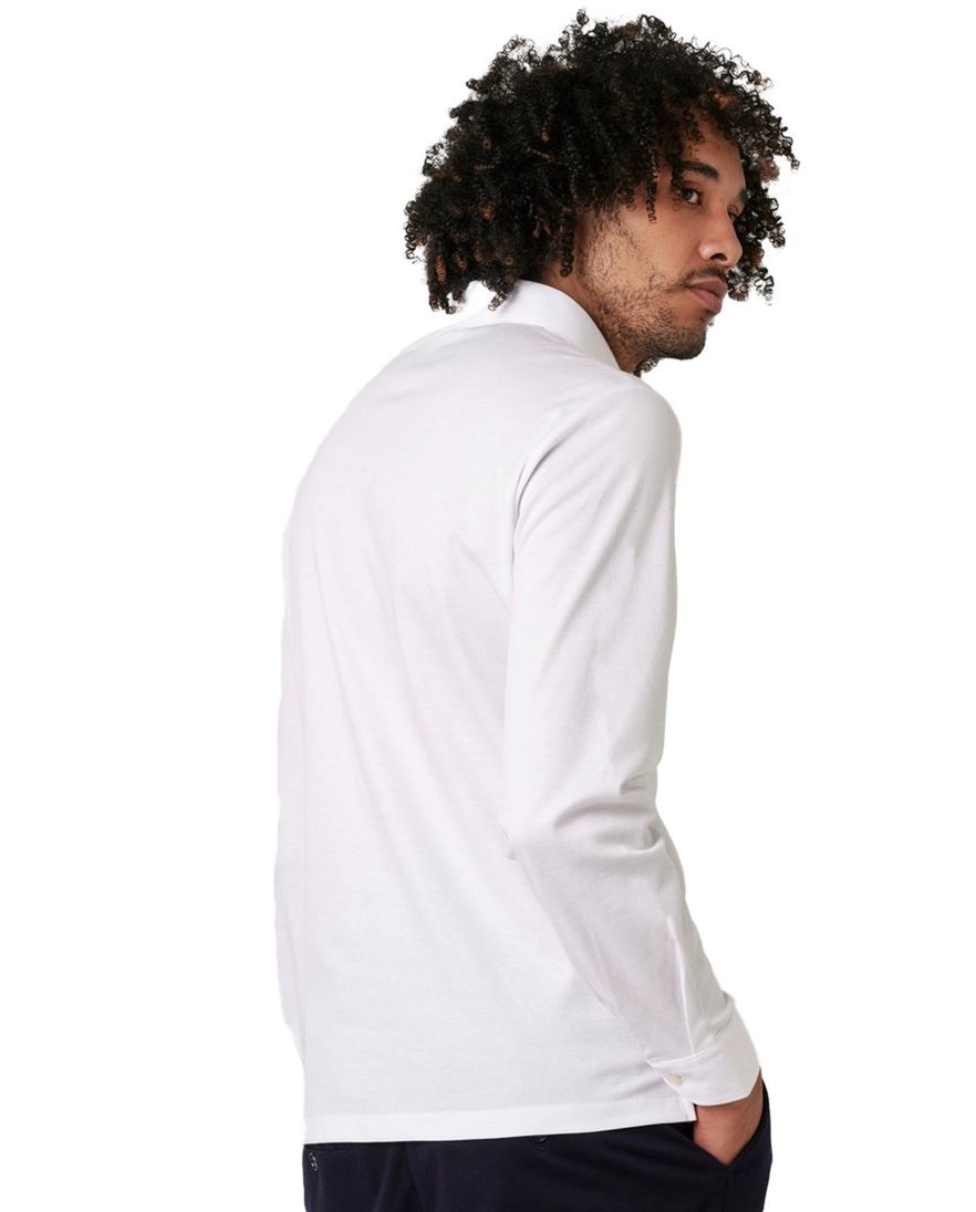 Desoto Kent poloshirt wit effen slim fit katoen