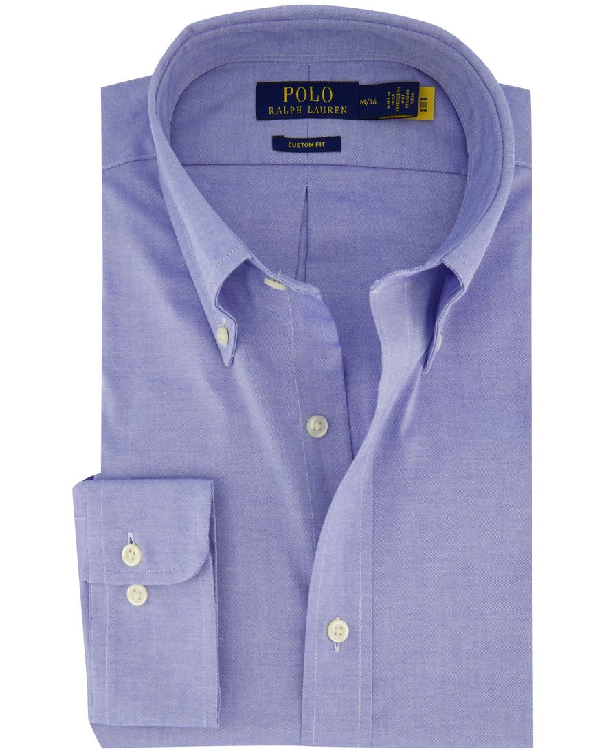 Polo Ralph Lauren Custom Fit business overhemd blauw button down boord