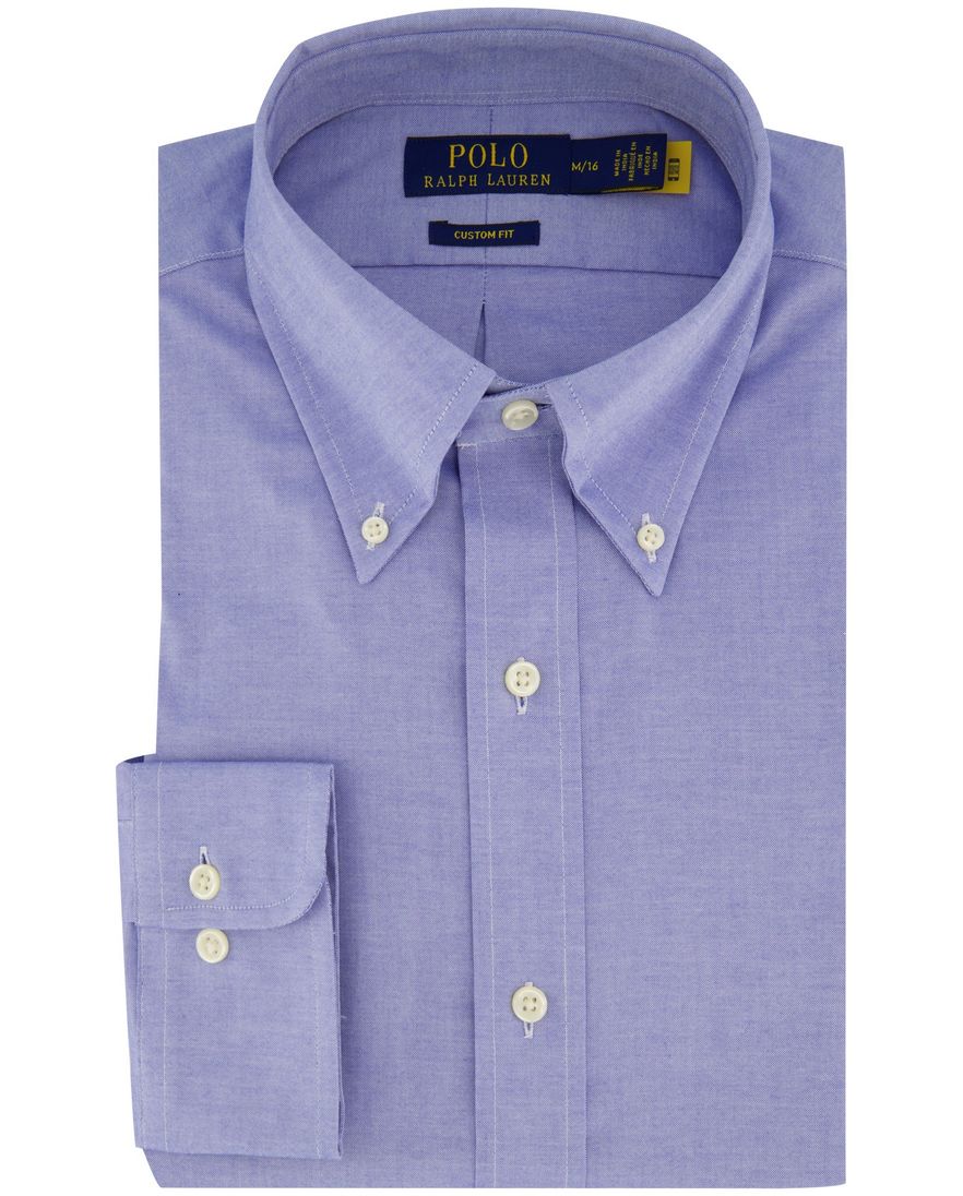 Polo Ralph Lauren Custom Fit business overhemd blauw button down boord