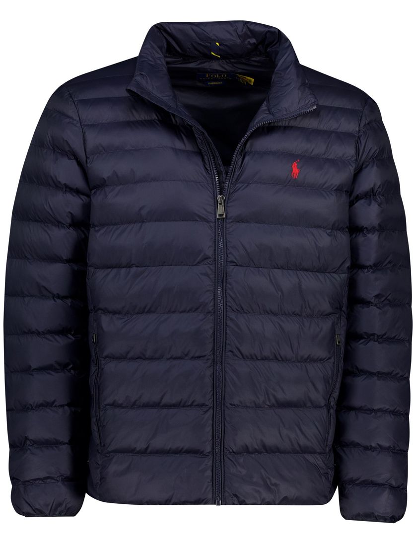 Gewatteerde jas Polo Ralph Lauren TERRA navy polyester effen