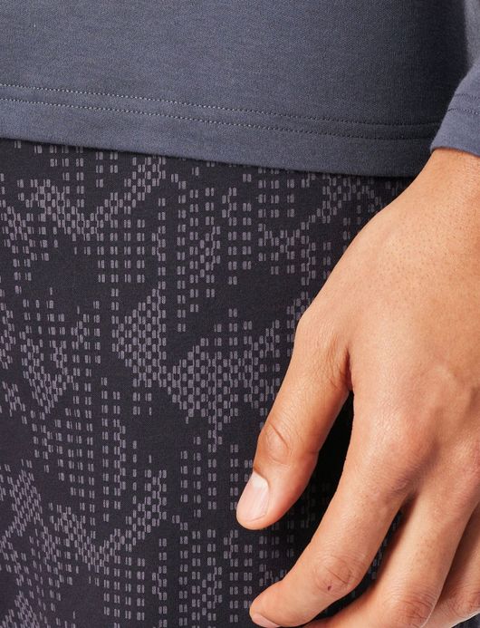 Schiesser Pyjama set blauw zwart katoen