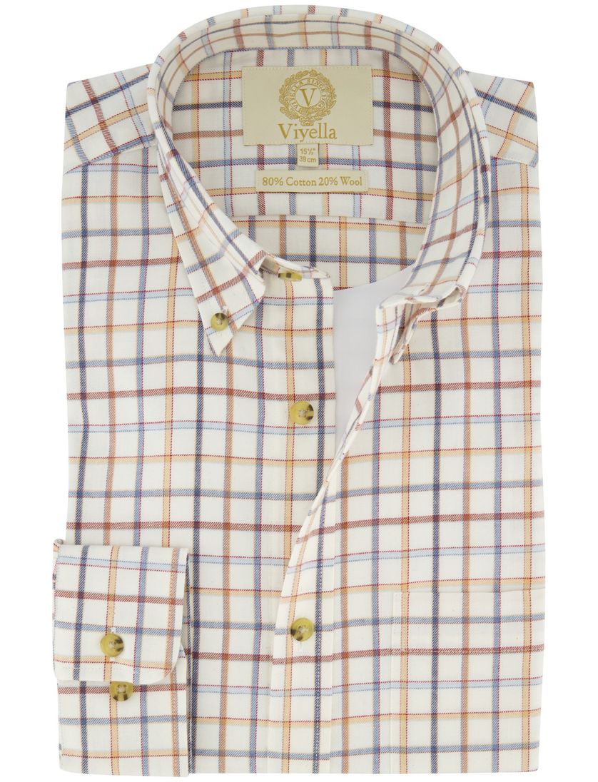 Geruit katoen Viyella overhemd oranje