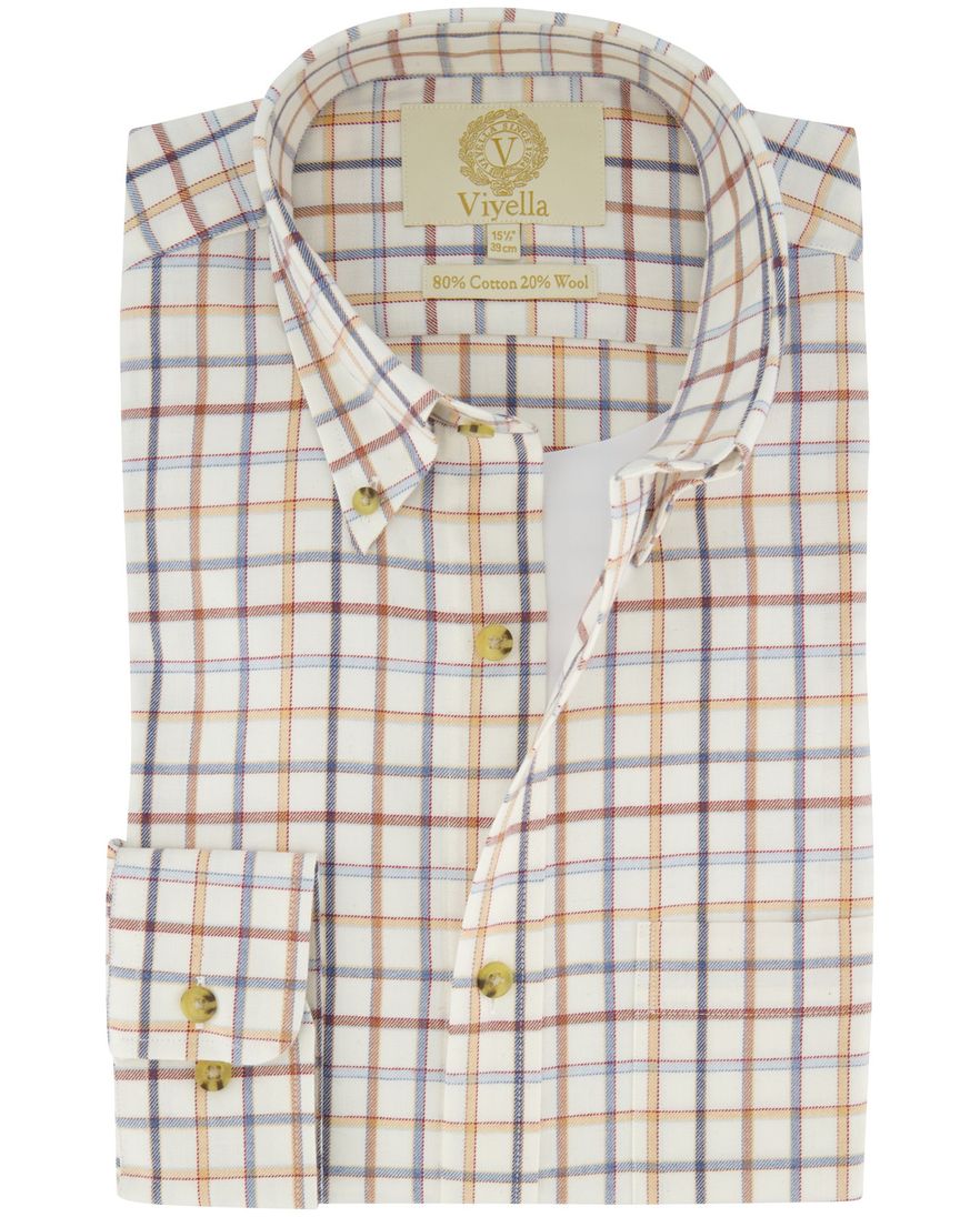 Viyella katoenen overhemd oranje