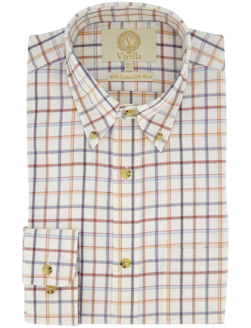 Geruit katoen Viyella overhemd oranje