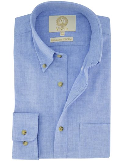 Viyella Wijde fit lichtblauw overhemd Viyella katoen