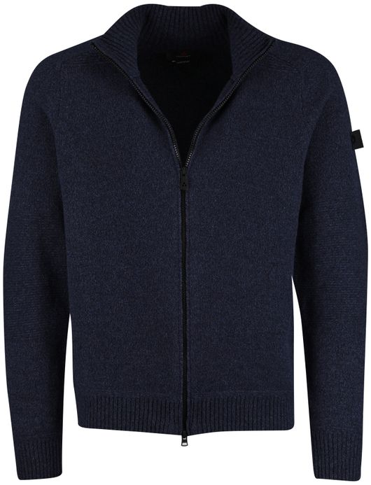 Peuterey vest effen donkerblauw normale fit wol
