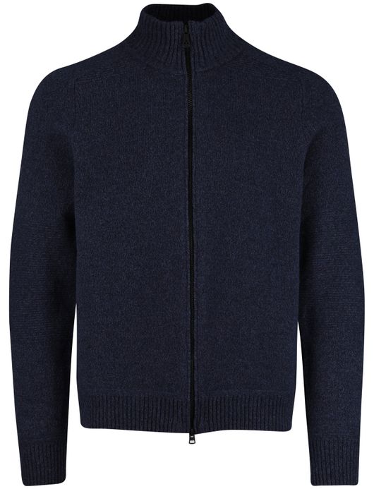 Peuterey vest effen donkerblauw normale fit wol