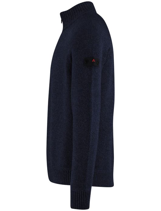 Peuterey vest effen donkerblauw normale fit wol