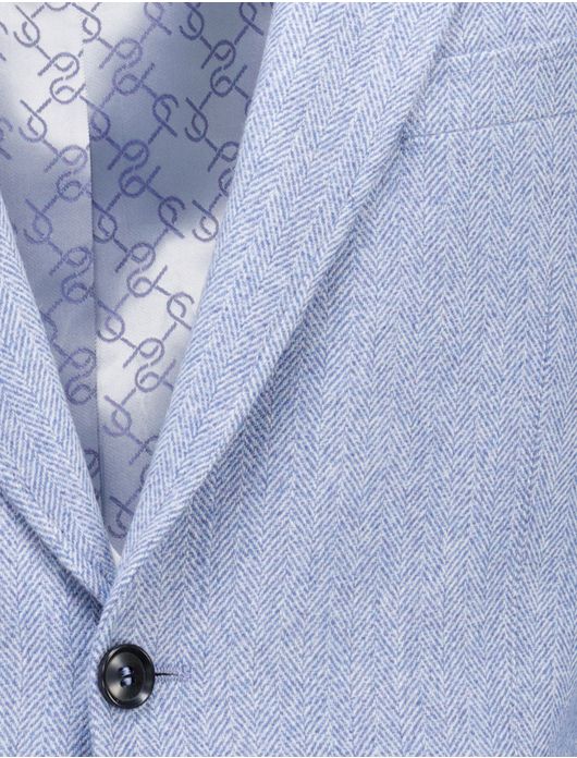 Carl Gross normale fit colbert lichtblauw wol