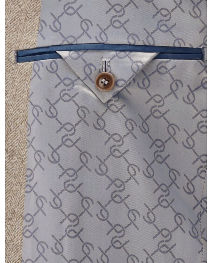 Carl Gross Theo Colbert beige wol visgraat