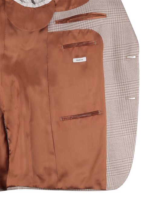 Carl Gross colbert beige geruit wol