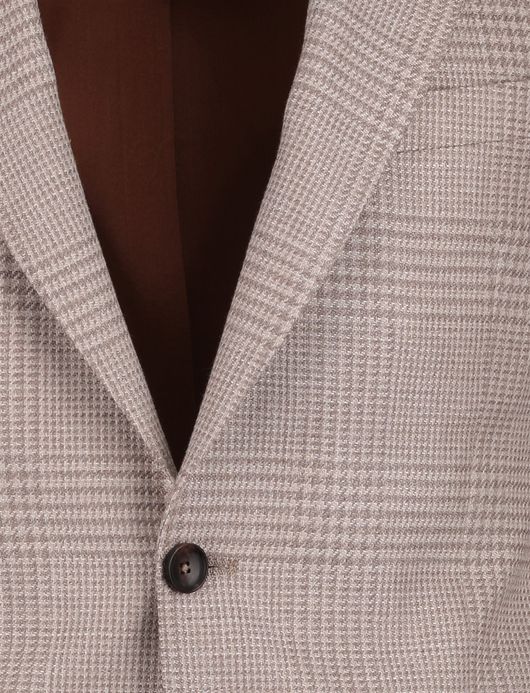 Carl Gross colbert beige geruit wol